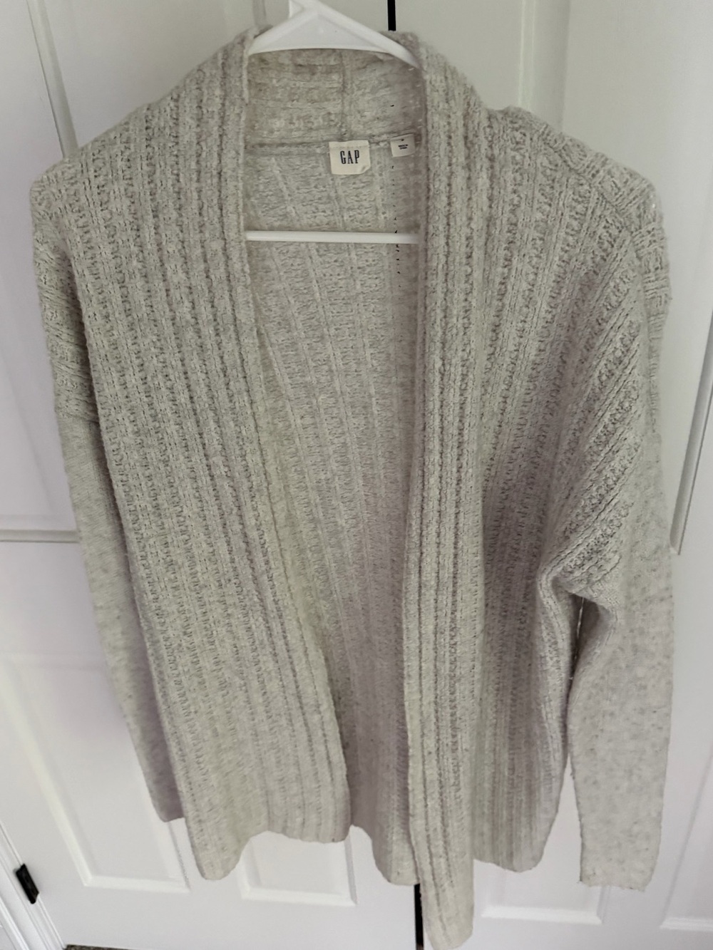 GAP Light Gray Open-Front Ribbed Cardigan